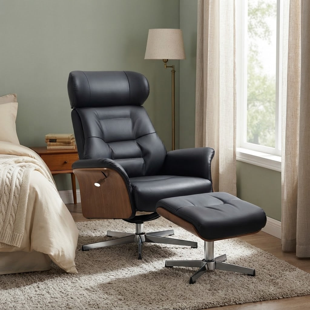 Fauteuil Relax Inclinable avec Têtière Réglable dans un coin lecture de chambre
