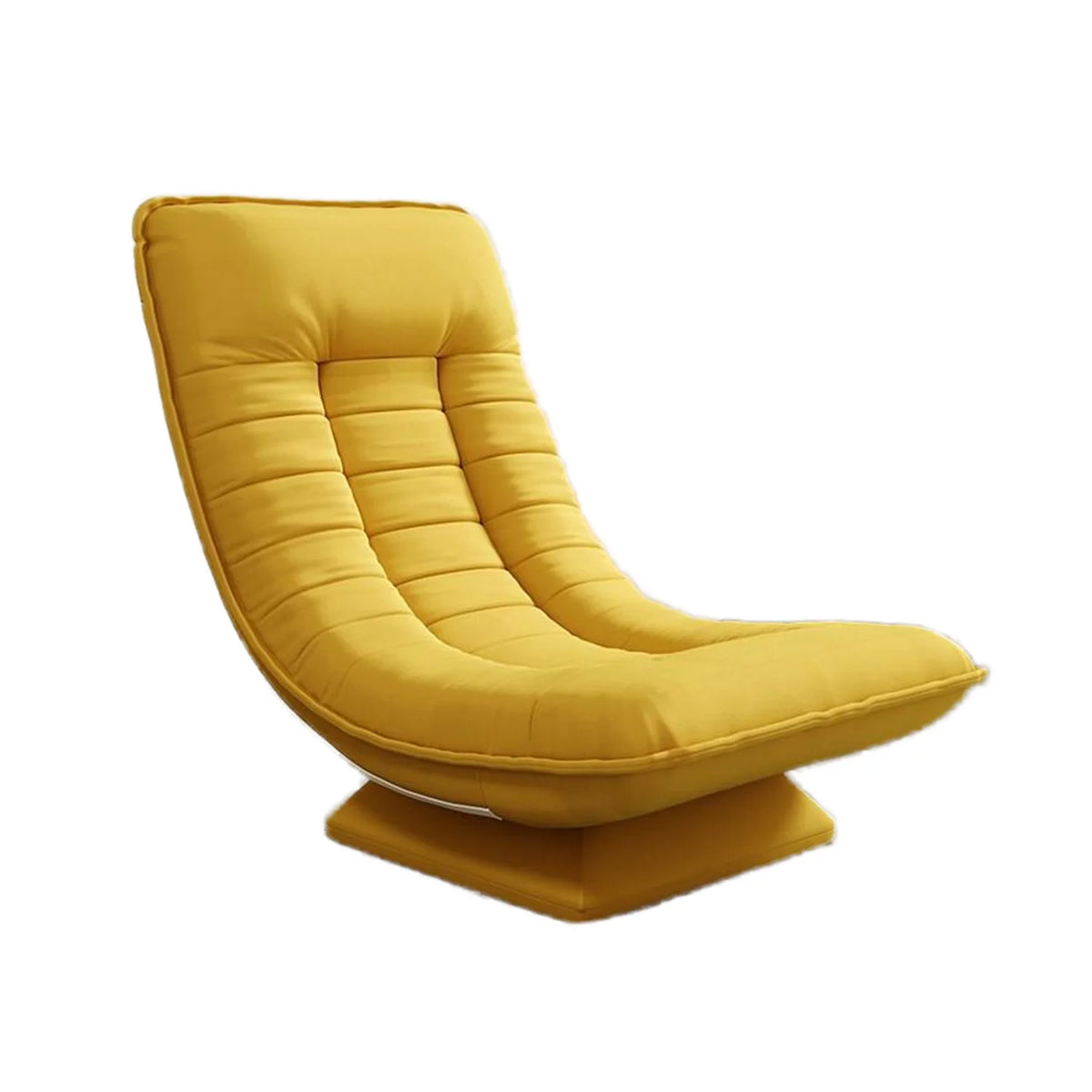 Fauteuil Relax Velours Côtelé Inclinable et Pivotant – coloris jaune