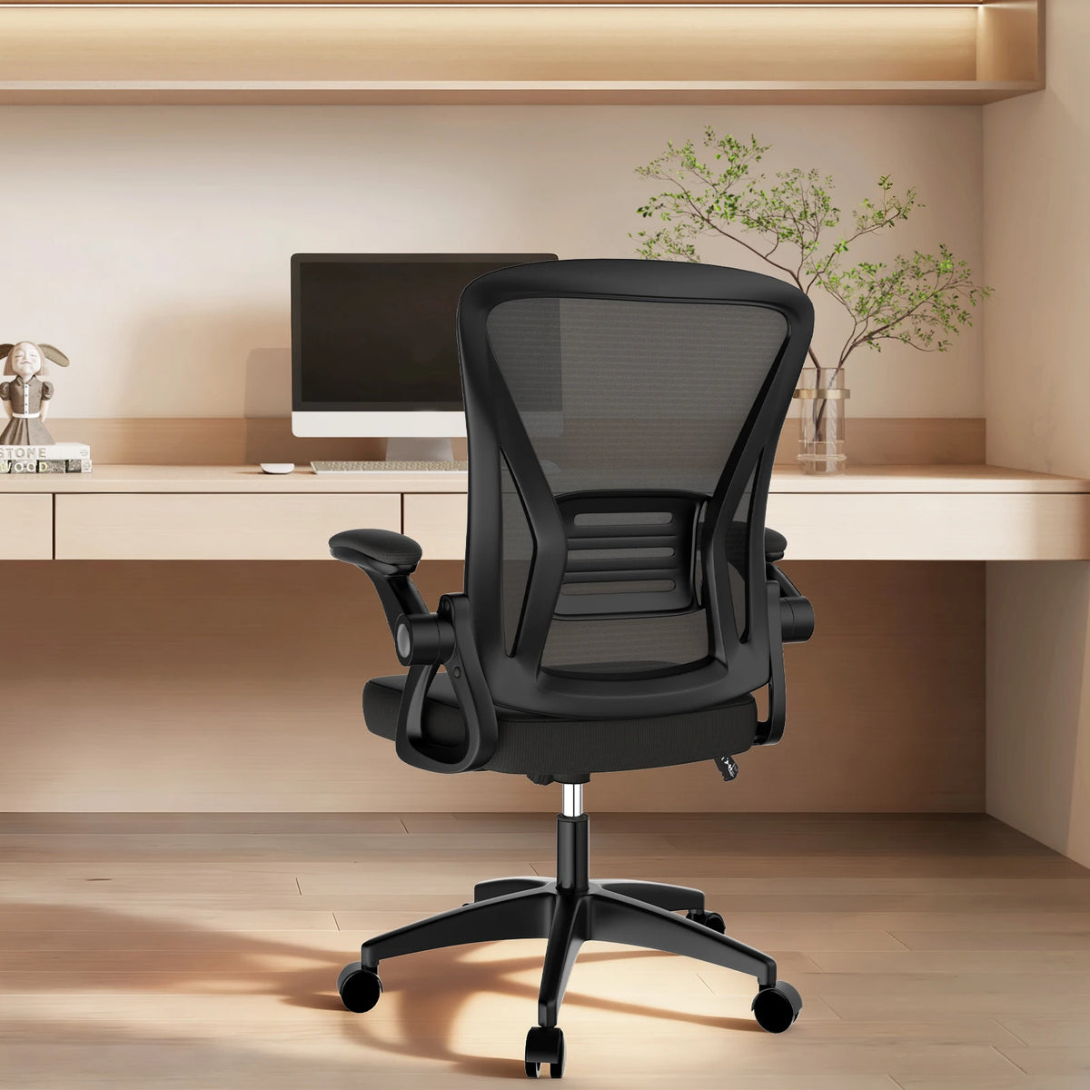 Chaise Ergonomique à Accoudoirs Réglables en Maille – vue détaillée 1