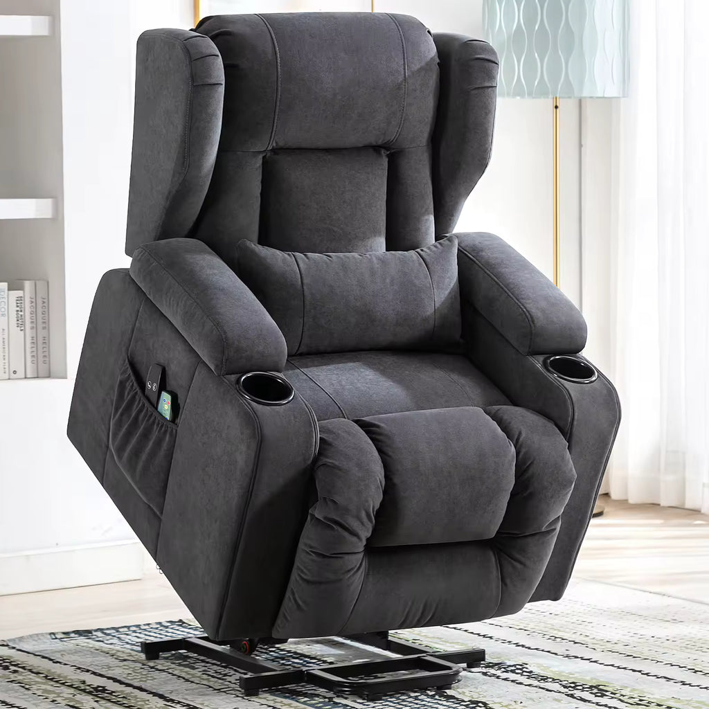 Fauteuil Relax Électrique Releveur avec Fonction Massage - Gris | Maison Belvard