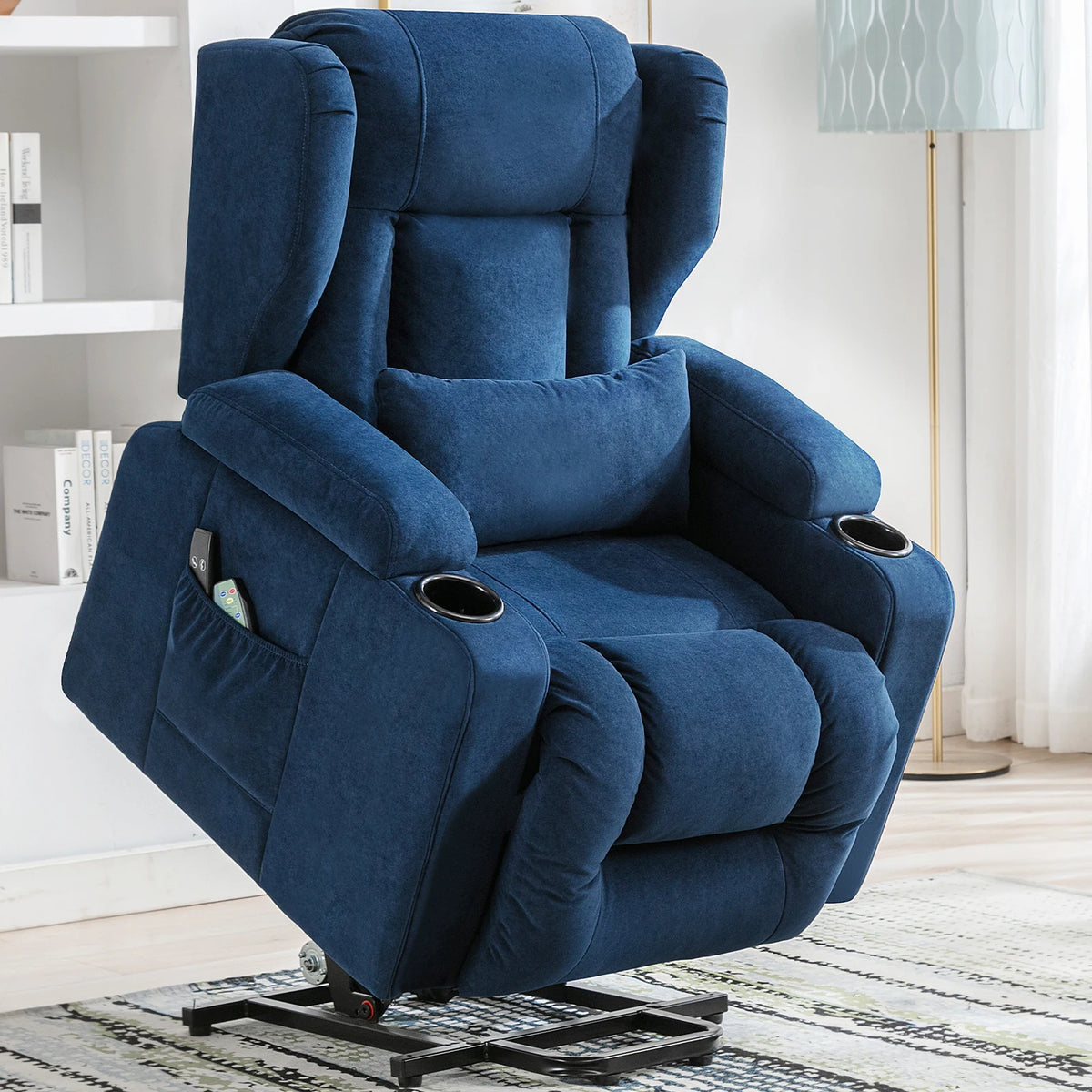 Fauteuil Relaxation Électrique Releveur avec Massage – coloris bleu