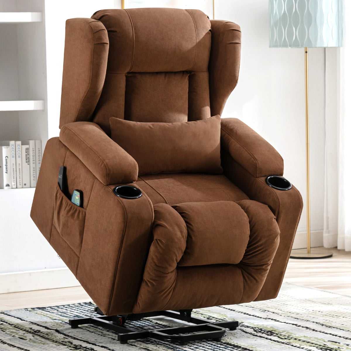 Fauteuil Relaxation Électrique Releveur avec Massage – coloris marron