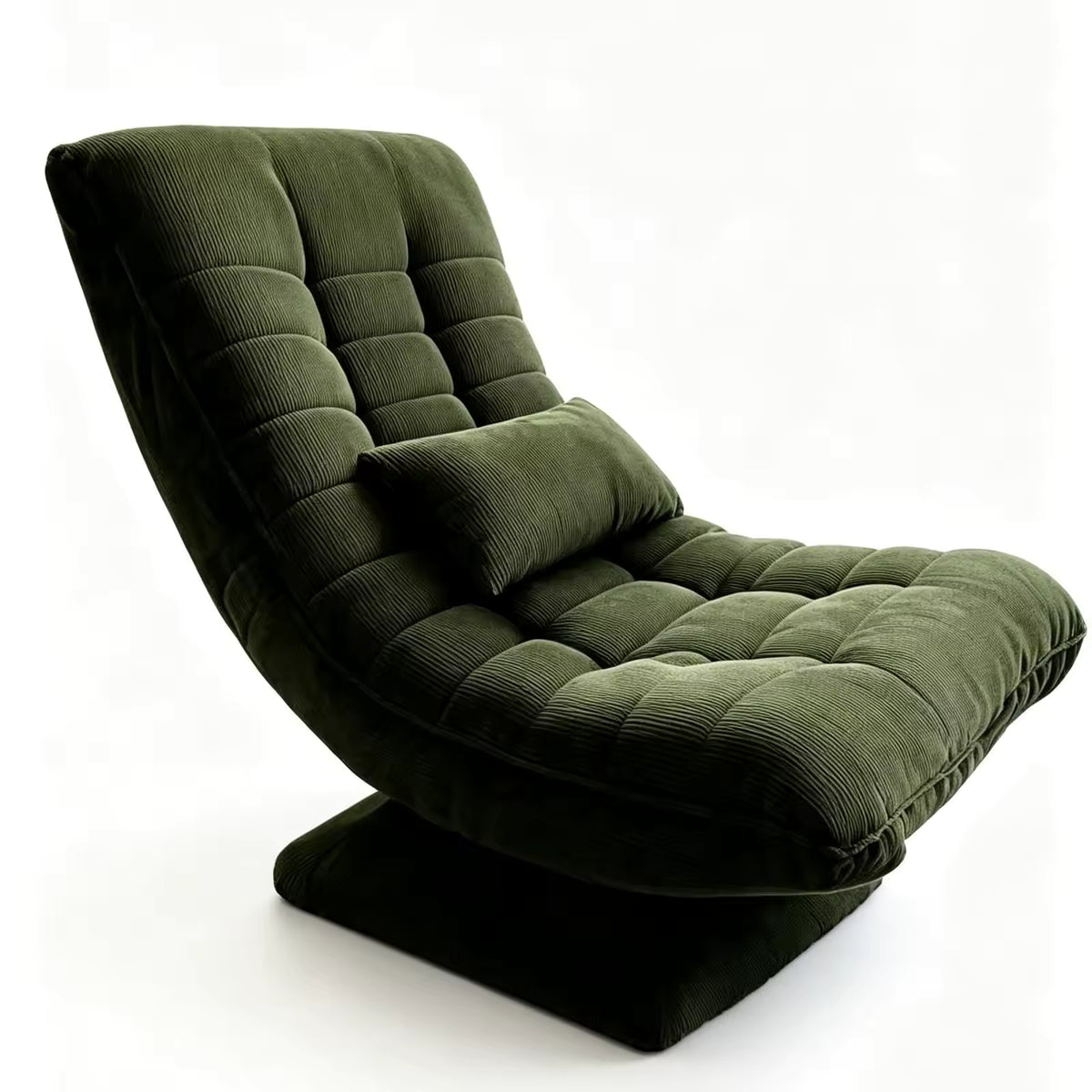 Fauteuil Relax Moderne Inclinable et Pivotant 360° en Velours Côtelé - Vert | Maison Belvard