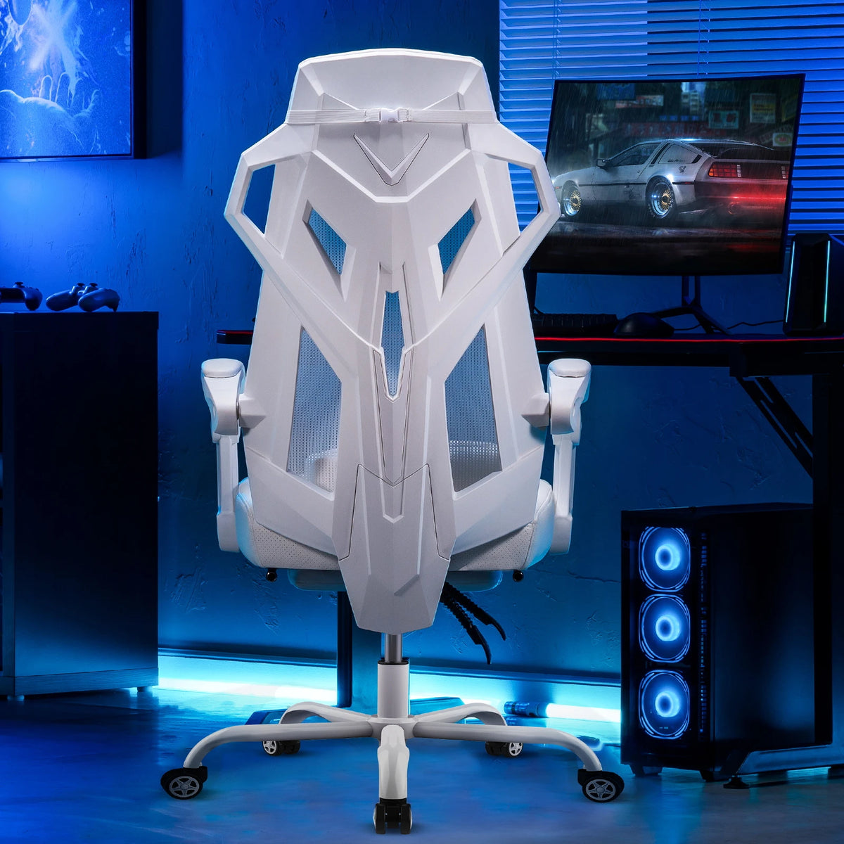 Chaise Ergonomique avec Repose-Pied en Maille – vue détaillée 2