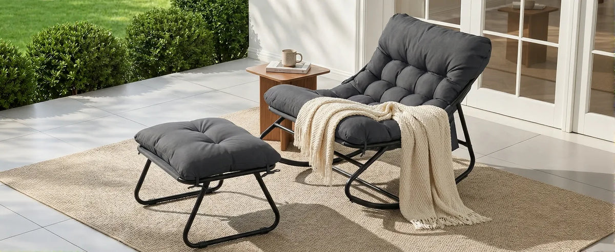 Fauteuil à Bascule Extérieur avec Repose-Pieds – vue détaillée 3