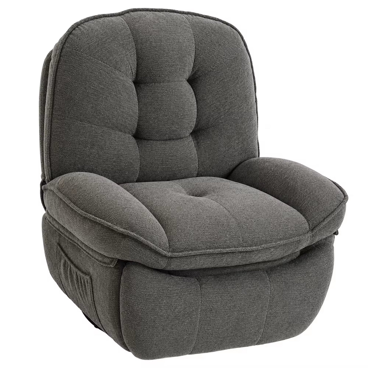 Fauteuil Relax Moderne en Chenille avec Assise Large et Dossier Inclinable - Gris | Maison Belvard