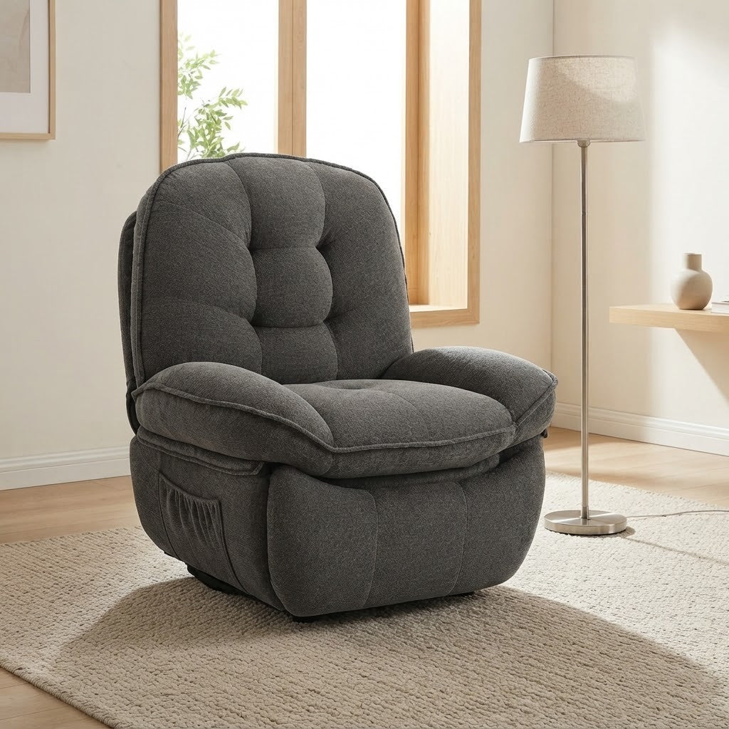 Fauteuil Relax Moderne en Chenille dans un salon lumineux