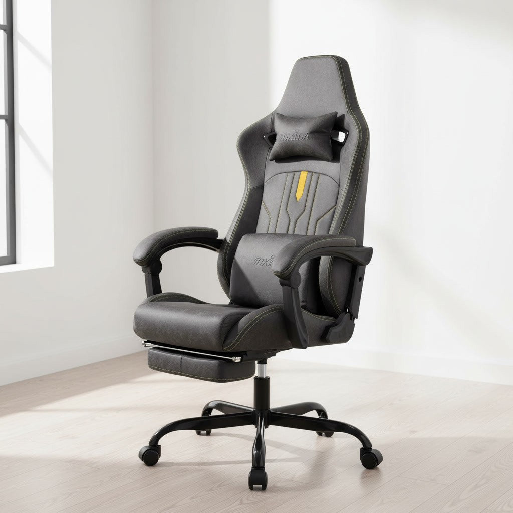 Fauteuil Ergonomique avec Soutien Lombaire gris dans un espace de travail moderne
