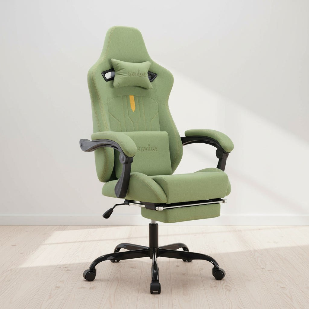 Fauteuil Ergonomique avec Soutien Lombaire vert dans un espace de travail moderne
