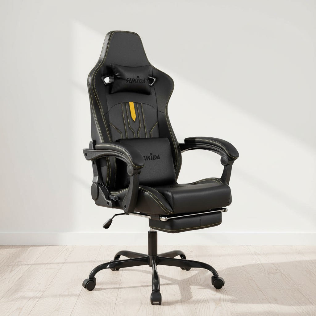 Fauteuil Ergonomique avec Soutien Lombaire noir dans un espace de travail moderne