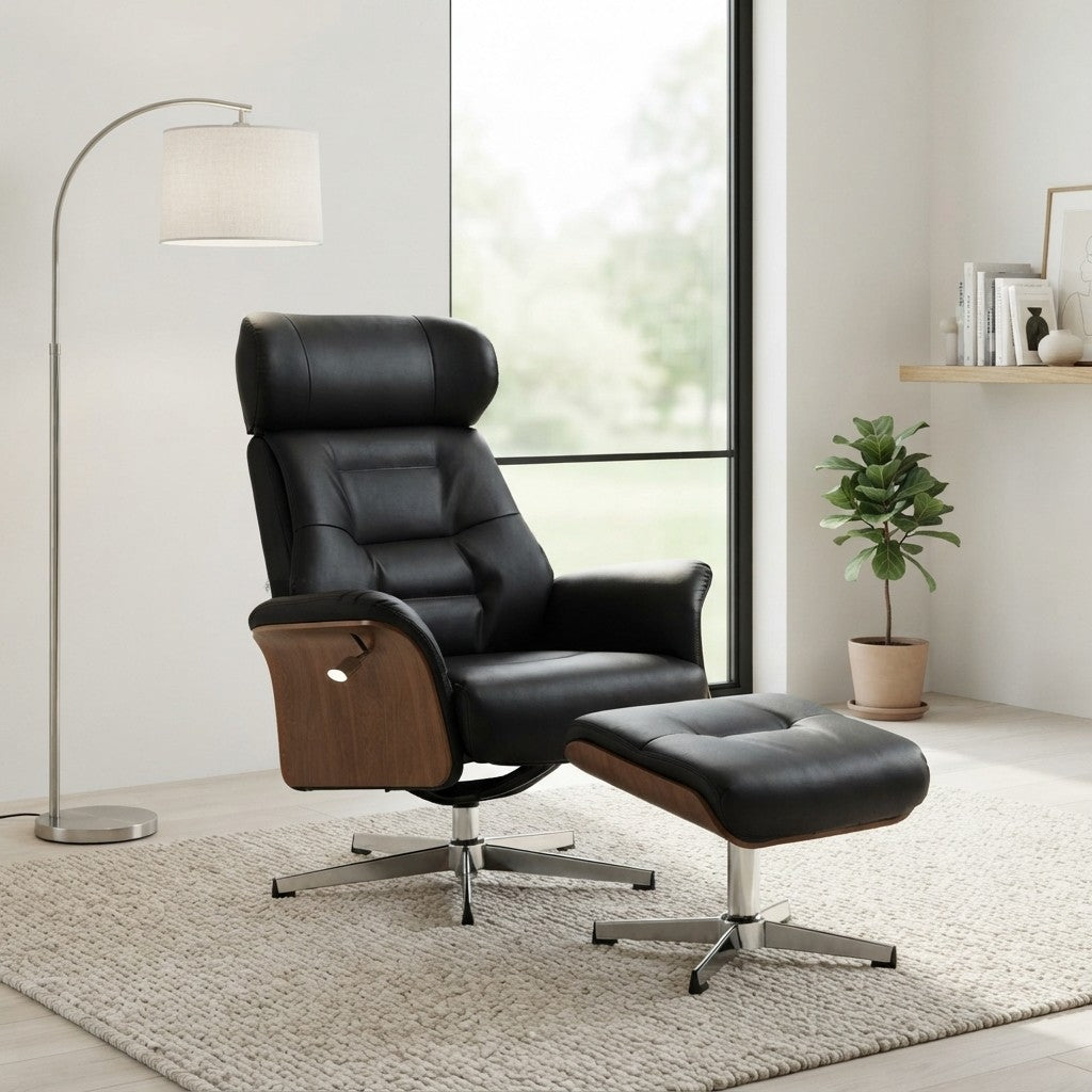 Fauteuil Relax Inclinable avec Têtière Réglable dans un salon lumineux