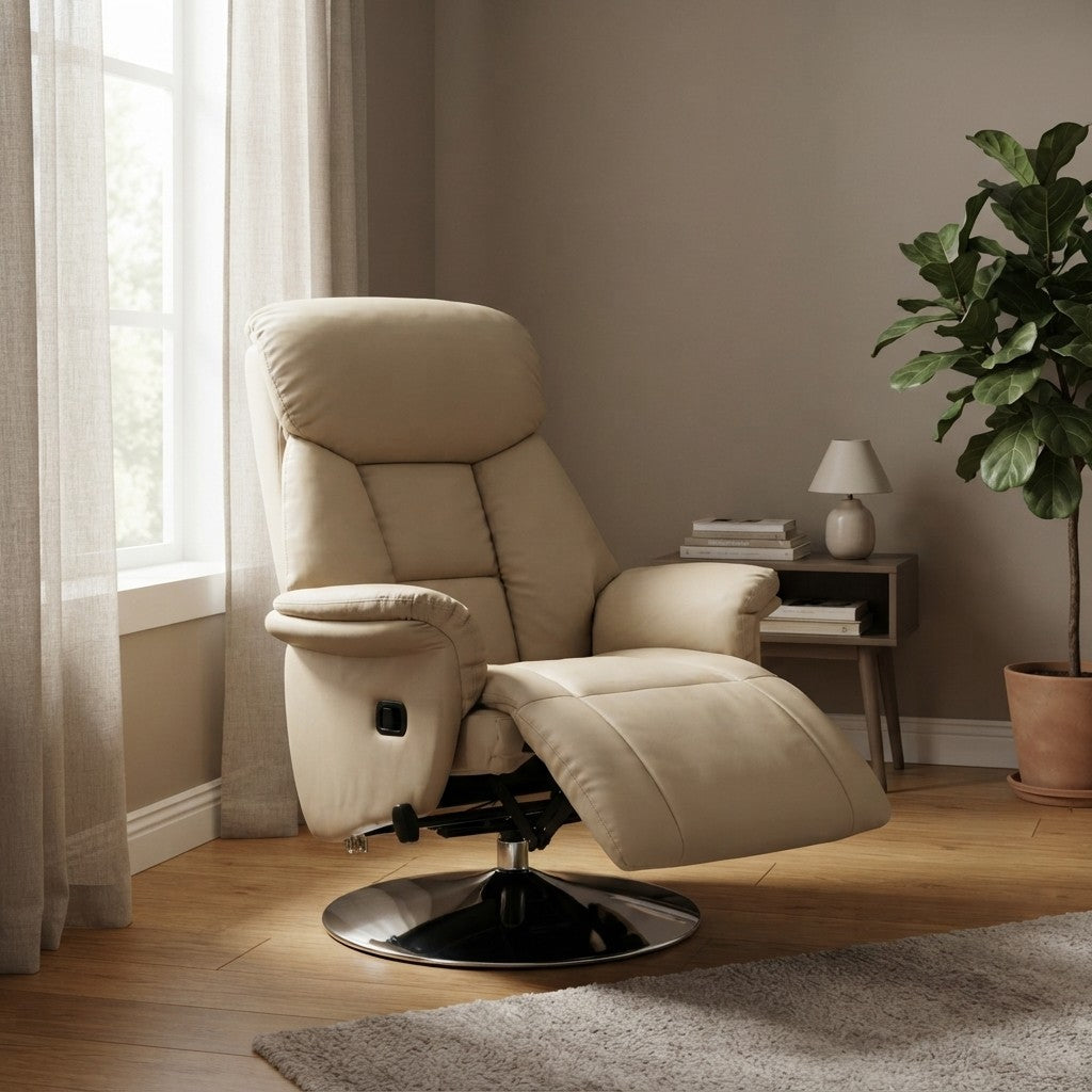 Fauteuil Relax Simili Cuir Inclinable et Pivotant dans un coin lecture de chambre