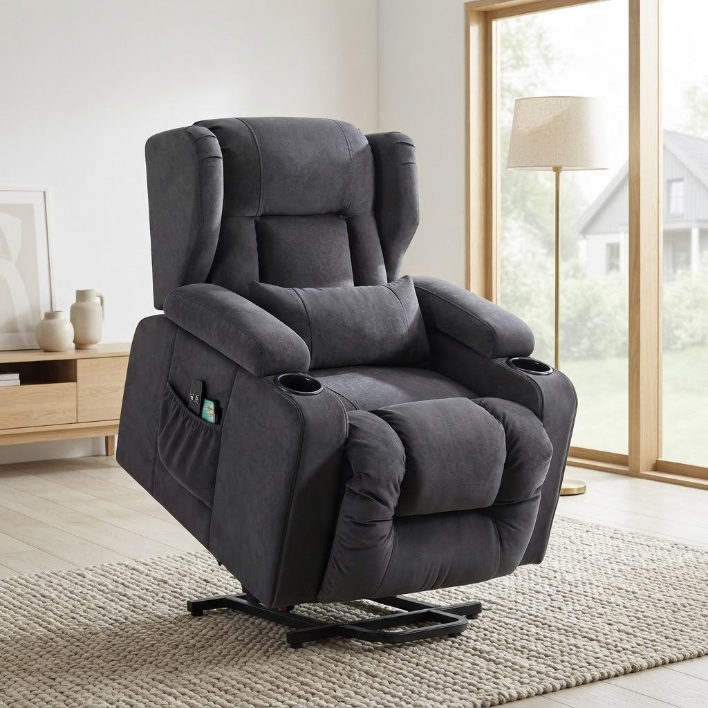 Fauteuil Relaxation Électrique Releveur avec Massage dans un salon lumineux