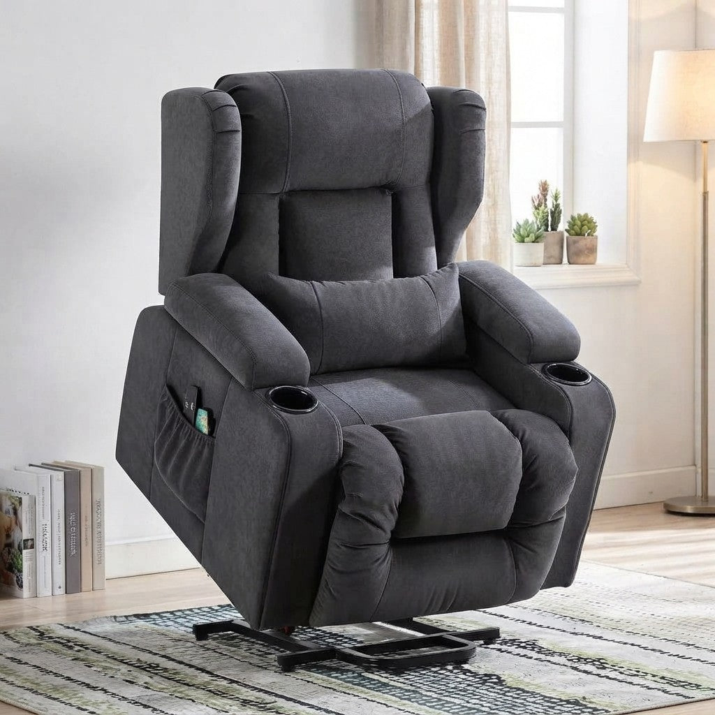 Fauteuil Relaxation Électrique Releveur avec Massage dans un coin lecture de chambre